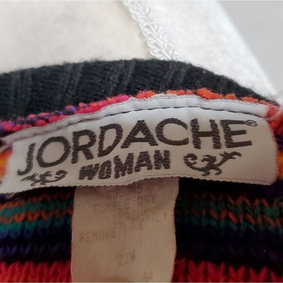 Vintage 1980s Jordache Neon Retro Bodacious Crewneck Boxy Colorblock Sweater 22W - Picture 11 of 12